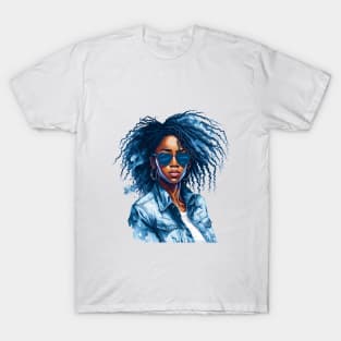 Watercolor illustration Vector of A Beautiful Black Girl T-Shirt